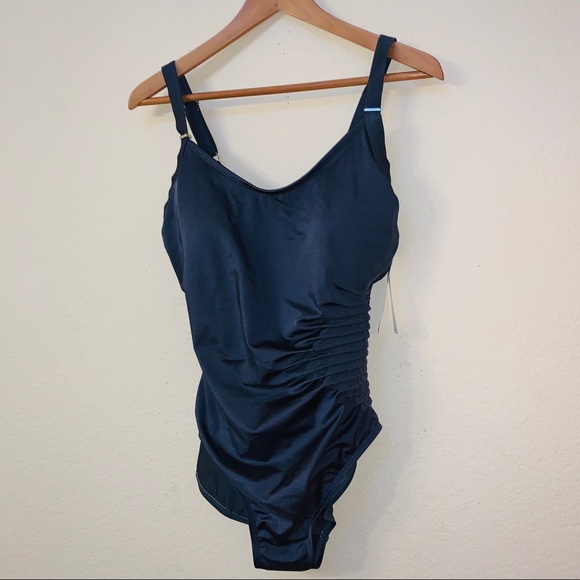 Calvin Klein Other - Calvin Klein Gray One Piece Swimsuit SPF NWT Sz 14